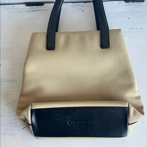Coach Tan and Black Tote Bag